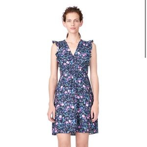 Rebecca Taylor RUBY FLORAL HAMMERED SILK DRESS